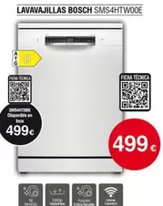 Oferta de Bosch - Lavavajillas Sms4hí W00e por 499€ en Tien 21