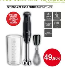 Oferta de Braun - Batidora De Vaso Mq50051mbk por 49,9€ en Tien 21