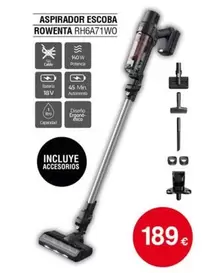 Oferta de Rowenta - Aspirador Escoba Rh6a71wo por 189€ en Tien 21