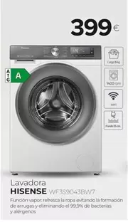 Oferta de Hisense - Lavadora Wf359043bw7 por 399€ en Tien 21