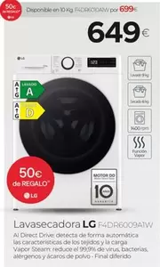 Oferta de LG - Lavasecadora F4dr6009aiwa por 649€ en Tien 21