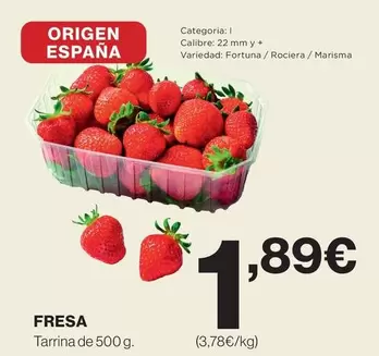 Oferta de Origen - Fresa por 1,89€ en Supercor