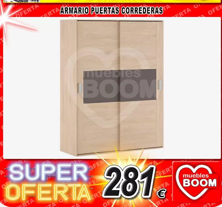 Oferta de Armario Con Puertas Correderas en Muebles Boom
