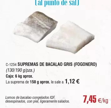 Oferta de Suprema - s De Bacalao Gris por 7,45€ en Abordo