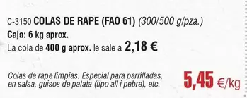 Oferta de Colas De Rape por 5,45€ en Abordo