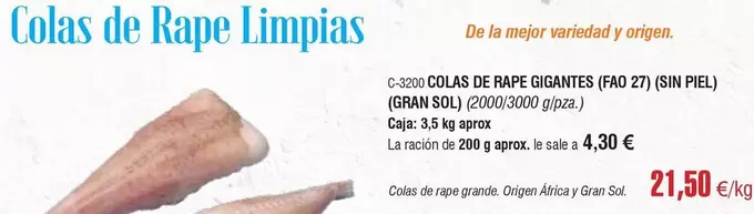 Oferta de Origen - Colas De Rape por 21,5€ en Abordo
