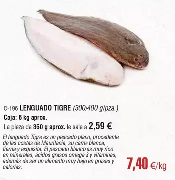 Oferta de Blanco - Lenguado Tigre por 7,4€ en Abordo