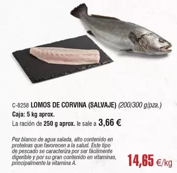 Oferta de Salvaje - Lomos De Corvina por 14,65€ en Abordo
