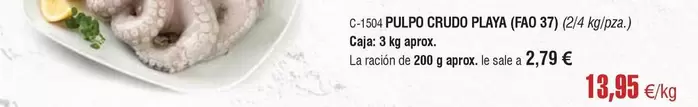 Oferta de Pulpo Crudo Playa por 13,95€ en Abordo