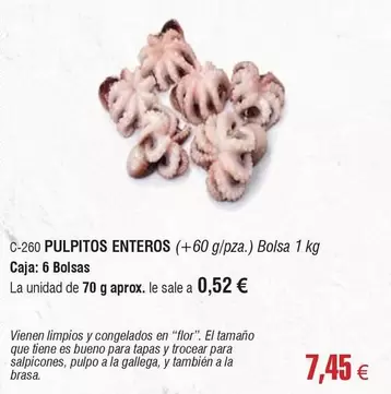 Oferta de Flor - Pulpitos Enteros por 7,45€ en Abordo