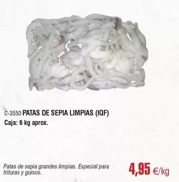 Oferta de Patas De Sepia Limpias por 4,95€ en Abordo