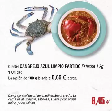 Oferta de Origen - Cangrejo Azul Limpio por 6,45€ en Abordo