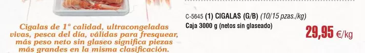 Oferta de Cigalas por 29,95€ en Abordo