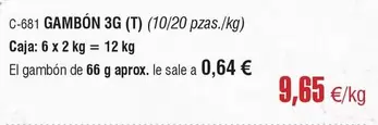 Oferta de Gambón 3g por 9,65€ en Abordo