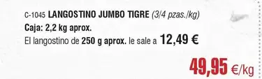 Oferta de Jumbo - Langostino  Tigre por 49,95€ en Abordo