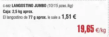 Oferta de Jumbo - Langostino por 19,65€ en Abordo