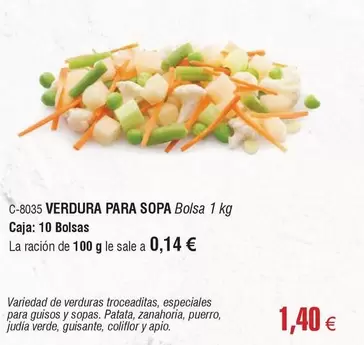 Oferta de Verdura Para Sopa por 1,4€ en Abordo