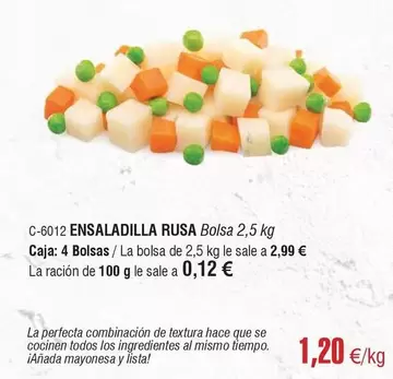 Oferta de Lista - Ensaladilla Rusa por 1,2€ en Abordo