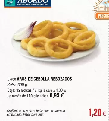 Oferta de Aros De Cebolla Rebozados por 1,2€ en Abordo