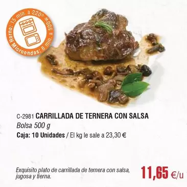 Oferta de Carrillada De Ternera Con Salsa por 11,65€ en Abordo