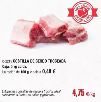 Oferta de Ideal - Costilla De Cerdo Troceada por 4,75€ en Abordo