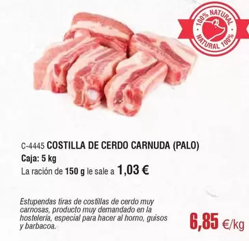 Oferta de Costilla De Cerdo Carnuda por 6,85€ en Abordo