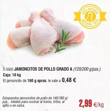 Oferta de Jamoncitos De Pollo Grado A por 2,99€ en Abordo