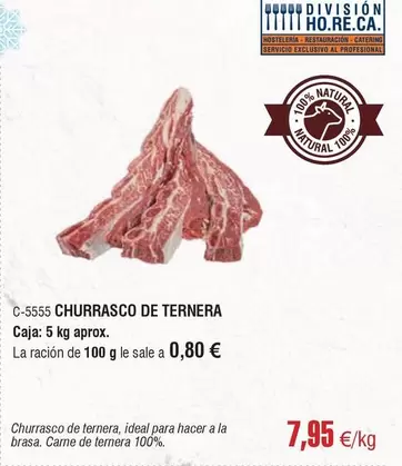 Oferta de Ideal - Churrasco De Ternera por 7,95€ en Abordo