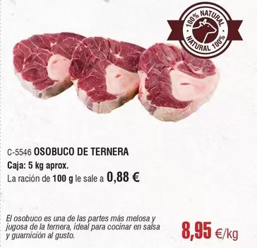 Oferta de Natura - Osobuco De Ternera por 8,95€ en Abordo