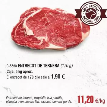 Oferta de Entrecot De Ternera por 11,2€ en Abordo