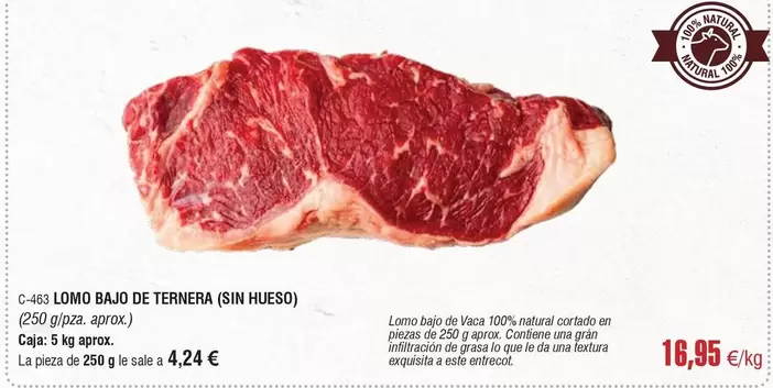 Oferta de Lomo Bajo De Ternera por 16,95€ en Abordo