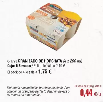 Oferta de Perfecto - Granizado De Horchata por 0,44€ en Abordo