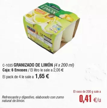 Oferta de Granizado De Limón por 0,41€ en Abordo