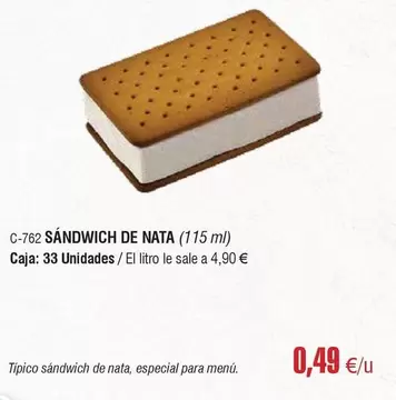 Oferta de Sandwich De Nata por 0,49€ en Abordo
