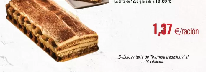 Oferta de Deliciasa Tarta De Tiramisu Tradicional Al Estilo Italiano por 1,37€ en Abordo