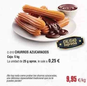 Oferta de Suprema - Churros Azucarados por 9,95€ en Abordo