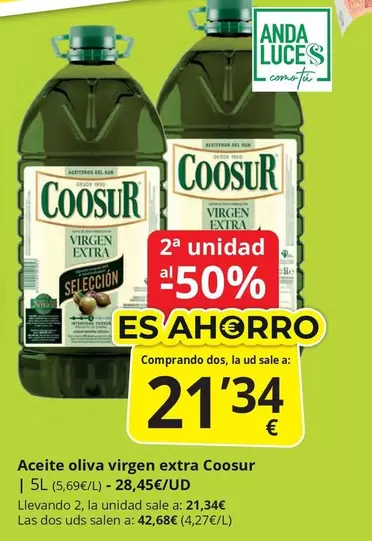 Oferta de Coosur - Aceite Oliva Virgen Extra por 21,34€ en Supermercados MAS