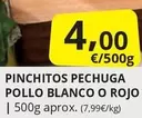 Oferta de Blanco - Pinchitos Pechuga Pollo  O Rojo por 4€ en Supermercados MAS