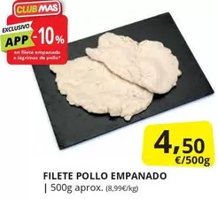 Oferta de Mas - Filete Pollo Empanado por 4,5€ en Supermercados MAS