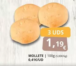 Oferta de Mollete por 1,19€ en Supermercados MAS