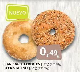 Oferta de Cristalino - Pan Bagel Cereales O por 0,49€ en Supermercados MAS