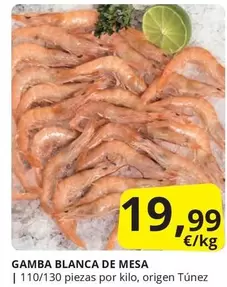 Oferta de Origen - Gamba Blanca De Mesa por 19,99€ en Supermercados MAS
