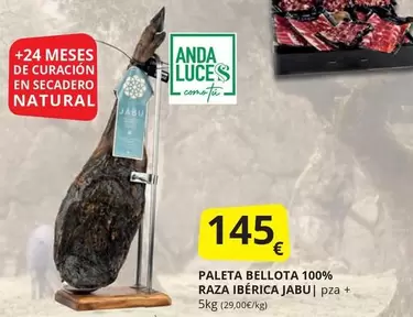 Oferta de Jabu - Paleta Bellota 100% Raza Iberica por 145€ en Supermercados MAS