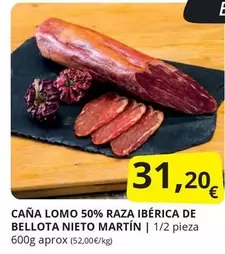 Oferta de Nieto Martín - Caña Lomo 50% Raza Ibérica De Bellota por 31,2€ en Supermercados MAS