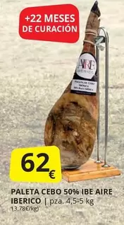 Oferta de Aire - Paleta Cebo 50% Ibe  Iberico por 62€ en Supermercados MAS