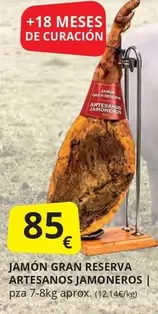 Oferta de Gran Reserva - Jamon  Artesanos Jamoneros por 85€ en Supermercados MAS