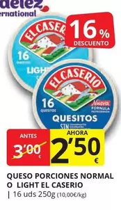 Oferta de El Caserío - Queso Porciones Normal O Light por 2,5€ en Supermercados MAS