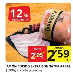 Oferta de Argal - Jamón Cocido Extra Bonnatur por 2,59€ en Supermercados MAS
