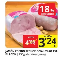 Oferta de El Pozo - Jamón Cocido Reducido/sal 0% Grasa por 3,24€ en Supermercados MAS