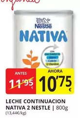 Oferta de Nestlé - Leche Continuacion Nativa 2 por 10,75€ en Supermercados MAS